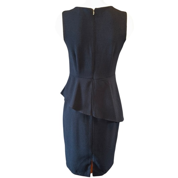 EUC Thalia Sodi Women’s SZ 6 Black Asymmetrical, Ruffle Peplum Sleeveless Dress - Picture 4 of 9
